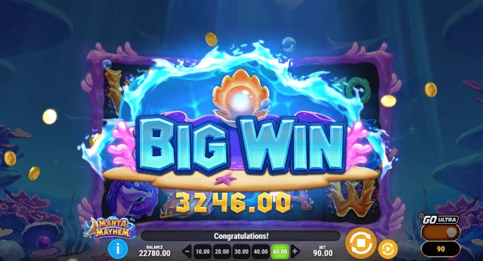 Manta Mayhem - bua mór sna Free Spins le iolraitheoir x10